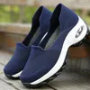 Walking Shoes Women Sneakers Slip-On Spring Summer Cushioning Sports For Female Wine Red Comfortable Women's Loafers Flats