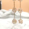 Stud -oorbellen 2024 Fashion Women Elegant Pearls Copper Draad Twined Long Tassel Drop Earring Sexy Party