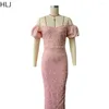 Party Dresses HLJ Fashion V Neck Sequin Puff Sleeve Slim Evening Women Off Shoulder BodyCon Sparkling Vestidos Female Clothing