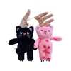 Pois rosa pois gatto peluche cartone animato senza parlato senza parlato con bambola peluche porta portaoggetti per spalti d'arresto