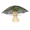 Paraplu's draagbare regen paraplu hoed opvouwbare outdoor sunshade waterdichte nok vissen golf tuinieren hoofddeksel camouflage cap strand hea dhtme