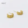 Stud Earrings Trend Circle for Women 2024 Luxe Gold Golde Ear Piercing Yellow Fashion Jewelry Girl Gift Accessoires