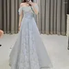 Party Dresses Vintage Flower Formal Evening Dress French Elegant Beading Wedding Guest Fairy Bankettklänningar 2024 A-Line Vestidos