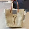 Верхняя ручка Rive Gauche Raffias Tote Bag Women Man Luxury Icare Beach Sudbag Masday Designer Shopper Сумка Сумка летние переплетение вязание крючком крючко