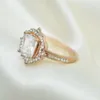 Wedding Rings Fashion Women Princess Ring Rose Gold White Sapphire Engagement Party Accessory Size 6 7 8 9 10