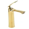 Bathroom Sink Faucets 1x Gold Brass Wash Basin Faucet Cold & Waterfall Single Handle Deck Mounted For Fixture