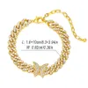 Colliers de pendentif 10 cm Chaîne Cubaine Butfly Butfly Diamond Mens et bracelets pour femmes Accessoires hip-hop