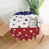 Bordduk Amerikansk flagga Rund Tabellduk Vattentät polyester Washable Restaurant Picnic Patio Party Decoration 4 juli