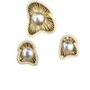 Novos brincos de pérolas de pérolas geométricas escavadas e elegantes brincos adornados com joias de joalheria-9910