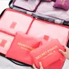 Borse da stoccaggio 6 pezzi Set di vestiti impermeabili per viaggi biancheria intima Organizzatore Organizzatore Cosmetic Baggage Cube Warrobe Valuto tastiera