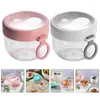 Storage Bottles 2 Pcs Oatmeal Container Oats Jars With Spoon Pickle Fork Overnight Containers Yogurt