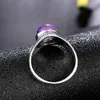 Band Rings S925 Sterling Silver Exquisite Jewelry Natural 8x10mm Amethyst Ring Womens Wedding Jewelry Present Personlig ring Q240427