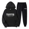 New TRAPSTAR Letter Printed Men S And Women Sportswear Fleece Two Piece Loose Casual Hooded Hoodie Set