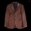 Men's Suits The Main Promotion Of Trend Explosive Single-breasted Suit Fashion Collar Splicing Leather Personality Clothing