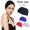 Vrouwen zwembad Badhoed Bescherm Long Hair Oren Tulband geplooide stof Hoofdkleding Yoga Caps Multi Colors Turban 240426