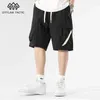Herrenhosen CKKE Black Straight Cut Workwear Shorts mit mehreren Taschen und Kordelkordel