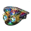 Berets Shiny-Sequin Military-Hat Party Club Stage Dance Hat Women Glitter Headwear