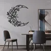 Figurine decorative Ornamento Moon Wall Art Black Cabinetti camini corridoi per la casa decorazione di ferro soggiorno artigianato di sculture