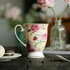 Mokken Btat Coffee Cup 12 oz 6 Sets Floral Cup Ceramic Bone China Tea Cup Coffee Cup Set grote koffiekopje J240428