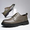 Casual Shoes Fashion Mens Leather Designer Brand Wed Dress Lace Up Business Oxfords Round Toe Office Formal Male