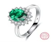 Sparkling Fashion Jewelry Cute Princess Ring Pure 100 925 Sterling Silver Emerald CZ Diamond Gemstones Girl039s Women Wedding 5899280