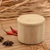 Botellas de almacenamiento AT14 Bambú de caja de sal con tapa giratoria magnética "Salt" grabadas en -