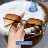 Sunglasses 2024 Frameless Cut Edge Fashion Summer Sun Visors Women's Transparent Multi-color Lenses UV400 Women