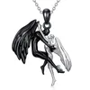 Les amoureux de l'angle de diable créatif embrassent le collier pendentif tempérament de la mode Simple Clicule Chaîne de clavicule Femme DIFLATE Cadeaux romantiques