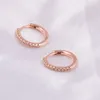 Boucles d'oreilles STAD VOLINE S925 STERLING Silver 925 Zircon Small Hoop Women Rose Gold Fashion Gift