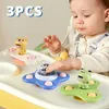 Babybadspielzeug 3PCS/Set Baby Spielzeug Saugnapfspinner Spielzeug für Kleinkinder Handzappern sensorische Spielzeuge Stressabbau Bildung rotierende Rasseln