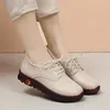 Casual Shoes Winter Women's Flats 2024 Waterproof Non-slip Warm Soft Sole Low Top Lightweight Working Ladies Leather