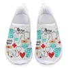 Casual Shoes InstantArts Bandage Printing Söt icke-halkvård för kvinnor Summer Mesh Breattable Flat No Lace Up Sneakers