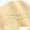 Волосы утомили бразильские девственные наращивания 613 Блондинка Прямая перуанская малазийская индийская индийская человеческая плетение двух пучков цвета 2 капля доставка p dhfie