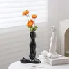 花瓶セラミックアーム花瓶部屋の装飾用デスクトップアレンジメントマッスルアートクラフトのためのモダンな手形の花