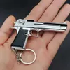 Gun Toys 2024 1 3 Desert Eagle Metal Gun Model Gold-Patived Keychain G17 Pistool Hanger Mini Detachable Toy Gun For Adult Kids Gift T240428