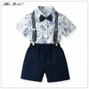 Vêtements Ensembles Kids Summer Vêtements Suit Formal Beach Birthday 1 à 6 ans Enfants 2024 Spring Boy for Wedding Toddler Turnits Suspender