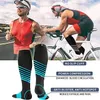 Men's Socks Compression Tube 15-20 Mmhg Unisex Black Series Golfs Striped Elastic Outdoor Prevent Varicose Veins Reduce Fatigue