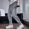 Herrenhose Männliche Schweiß Sport grauer Trackhose schlanke Jogginghosen für Männer Streifen Jogger Sportkoreaner Stil in stilvollem Y2K