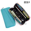 Japanese Style Genuine Leather Long Wallet For Women With Large Capacity Rfid First Layer Cowhide Accordion Card Bag Fashionable Clutch Mobi