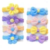 Hair Accessories 5/6pcs Cute Bowknot Elastic Bands Candy Color Girls Rope Ponytail Holder Flower Ties Children