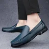 Casual schoenen waerta echte lederen mannen schoenen glip op kantoor man formele bruiloft feestjurk adem rijden luie loafers