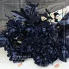 Flores decorativas 1pc Silk Black Rose Artificial Flower Head Bouquet Room Home Lares Wedding Chralloween Halloween Ano Decoração