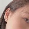 Boucles d'oreilles Stud Fashion Punk Piercing Vis Zircon Heart Ear Oret Ore Mini For Women Personal Party Gfit Bijoux esthétique