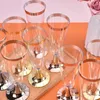 Höftkolvar 6st/set engångsglas med rött vinglas Plast Champagne flöjter Glasögon Cocktail Goblet Wedding Party Supplies Bar Drink Cup 150 ml