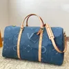 24SS Men de luxe pour hommes et femmes Keepall Denim Travel Bag Men pour sac à main sac à main sac crossbody sac de fitness Air Rlwt