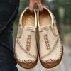 Casual Shoes Summer Moccasin Men's Plus Size Genuine Leather Wide Feet Loafers Business