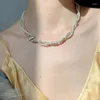 Choker imitacja imitacja Pearl Pearc Naszyjnik podwójna warstwowa magnetyczna klamra szyi w łańcuch biżuterii Prezent biżuterii