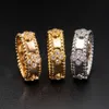 Projektant luksusowy pierścień biżuterii Vancllf Light 18K Gold Splated Kaleidoscope Women Women Crown Clover Clover Zestaw Diamond Rose Platinum