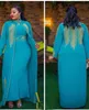 Vestidos de fiesta de bodas africanos para mujeres Primavera otoño Africano manga larga rojo azul blanco blanco traje de vestimenta larga musulmana abaya 240425