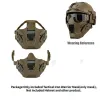 Tillbehör 2023 New Iron Warrior Tactical Mask (Half Face) Solid Helmet Cover Accessories for Men Outdoor Paintball Army Airsoft Foldning